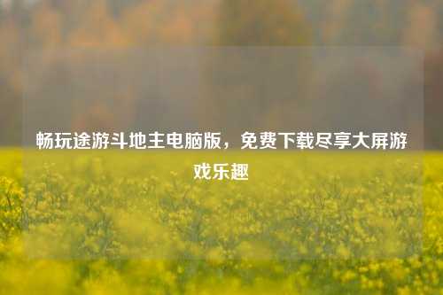 畅玩途游斗地主电脑版，免费下载尽享大屏游戏乐趣