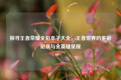 探寻王者荣耀全彩本子大全，王者世界的多彩记录与全英雄呈现