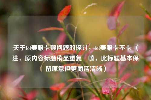 关于lol美服卡顿问题的探讨,lol美服卡不卡 (注,原内容标题稍显重复啰嗦,此标题基本保留原意但更简洁清晰)
