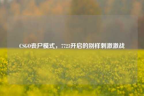 CSGO丧尸模式，7723开启的别样刺激激战