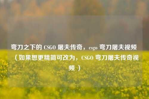 弯刀之下的 CSGO 屠夫传奇,csgo 弯刀屠夫视频 (如果想更精简可改为,CSGO 弯刀屠夫传奇视频 )