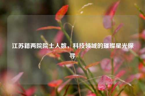 江苏籍两院院士人数,科技领域的璀璨星光探寻