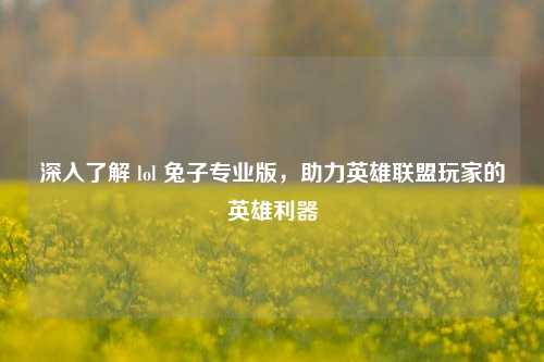 深入了解 lol 兔子专业版，助力英雄联盟玩家的英雄利器