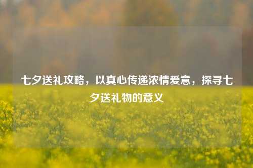 七夕送礼攻略,以真心传递浓情爱意,探寻七夕送礼物的意义