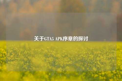 关于GTA5 APK序章的探讨
