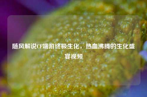 随风解说CF端游终极生化，热血沸腾的生化盛宴视频