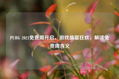 PUBG 2021免费周开启,游戏盛宴狂欢,解读免费周含义