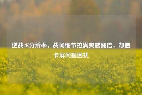 逆战2K分辨率，战场细节拉满爽感翻倍，却遭卡屏问题困扰