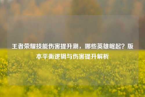 王者荣耀技能伤害提升潮,哪些英雄崛起?版本平衡逻辑与伤害提升解析