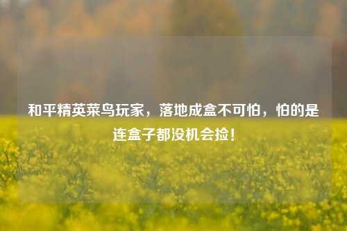 和平精英菜鸟玩家，落地成盒不可怕，怕的是连盒子都没机会捡！
