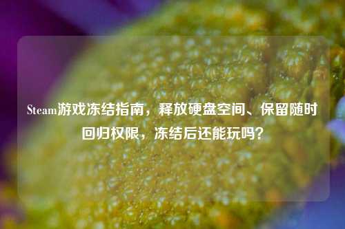 Steam游戏冻结指南，释放硬盘空间、保留随时回归权限，冻结后还能玩吗？