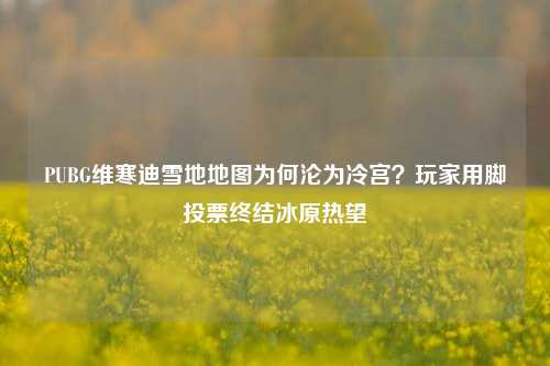 PUBG维寒迪雪地地图为何沦为冷宫?玩家用脚投票终结冰原热望
