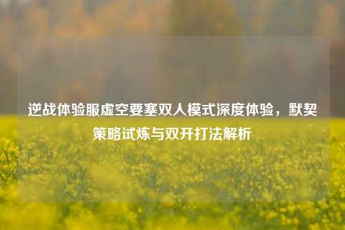 逆战体验服虚空要塞双人模式深度体验,默契策略试炼与双开打法解析