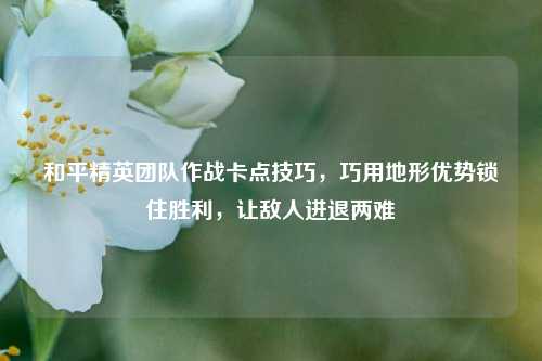 和平精英团队作战卡点技巧，巧用地形优势锁住胜利，让敌人进退两难