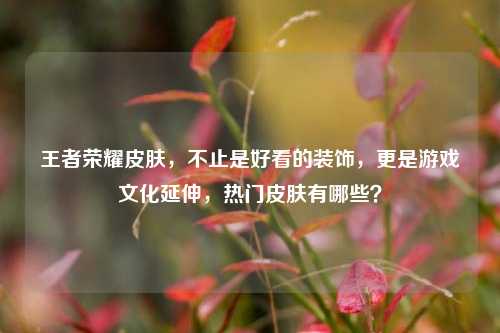王者荣耀皮肤,不止是好看的装饰,更是游戏文化延伸,热门皮肤有哪些?