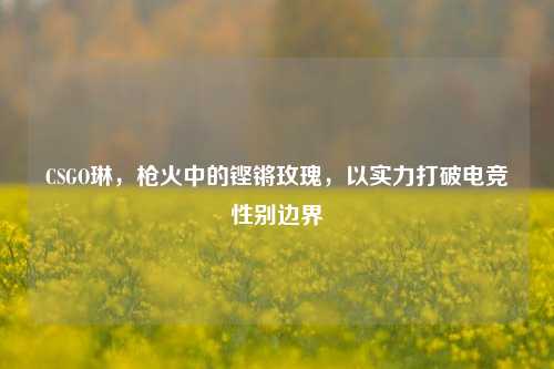 CSGO琳，枪火中的铿锵玫瑰，以实力打破电竞性别边界