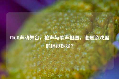 CSGO声动舞台，枪声与歌声相遇，谁是游戏里的唱歌探员？
