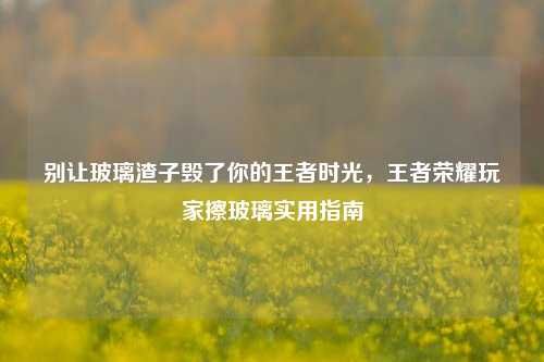 别让玻璃渣子毁了你的王者时光,王者荣耀玩家擦玻璃实用指南