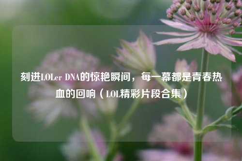 刻进LOLer DNA的惊艳瞬间，每一幕都是青春热血的回响（LOL精彩片段合集）