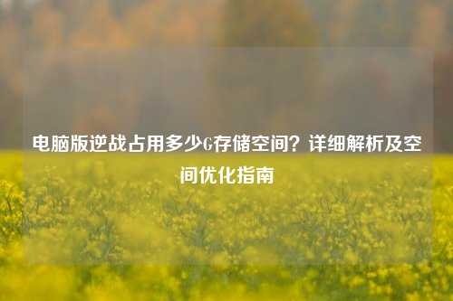 电脑版逆战占用多少G存储空间？详细解析及空间优化指南