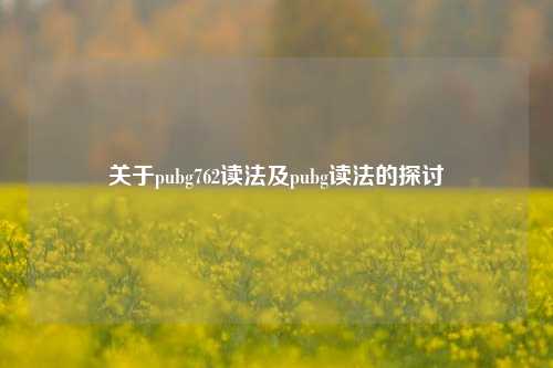 关于pubg762读法及pubg读法的探讨